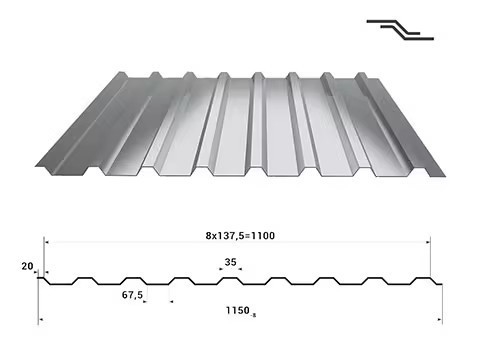 العرض الخاص على Z61-Z90 طلاء سقف من الفولاذ المجولف المغلف ل 470mm العرض