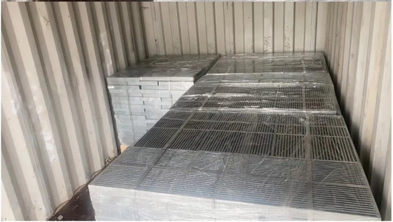 هيكل الفولاذ المغلف غطاء الخندق الأرضية شبكة الصرف الصحي 50mm الشواية عبر القضيب